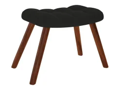 Mecedora con reposapiés de terciopelo negro