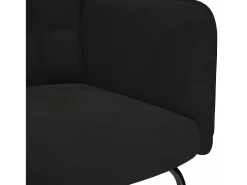 Mecedora con reposapiés de terciopelo negro