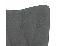 Mecedora con reposapiés Tela gris oscuro