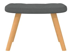 Mecedora con reposapiés Tela gris oscuro