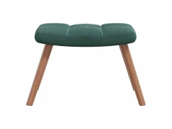 Mecedora con reposapiés Terciopelo verde oscuro