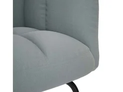 Mecedora con reposapiés Tela gris claro