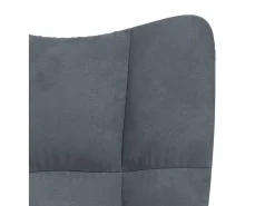 Mecedora con reposapiés Terciopelo gris oscuro