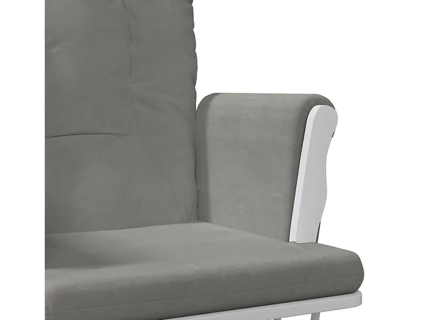 Mecedora con reposapiés Tela gris claro