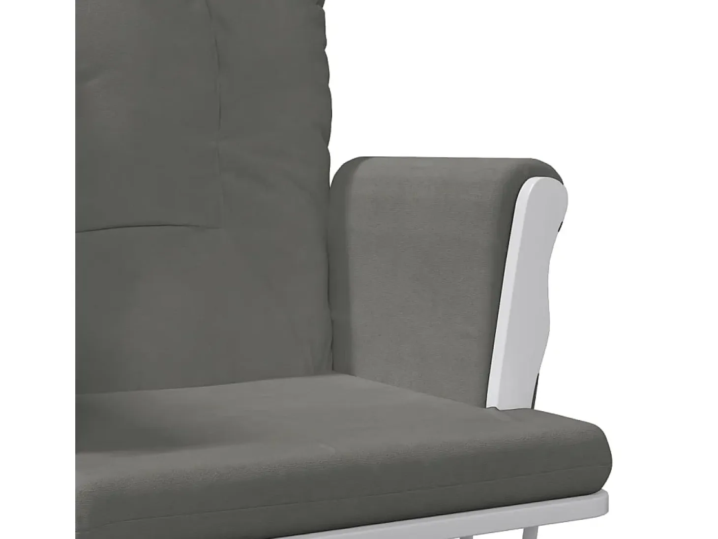 Mecedora con reposapiés Tela gris oscuro