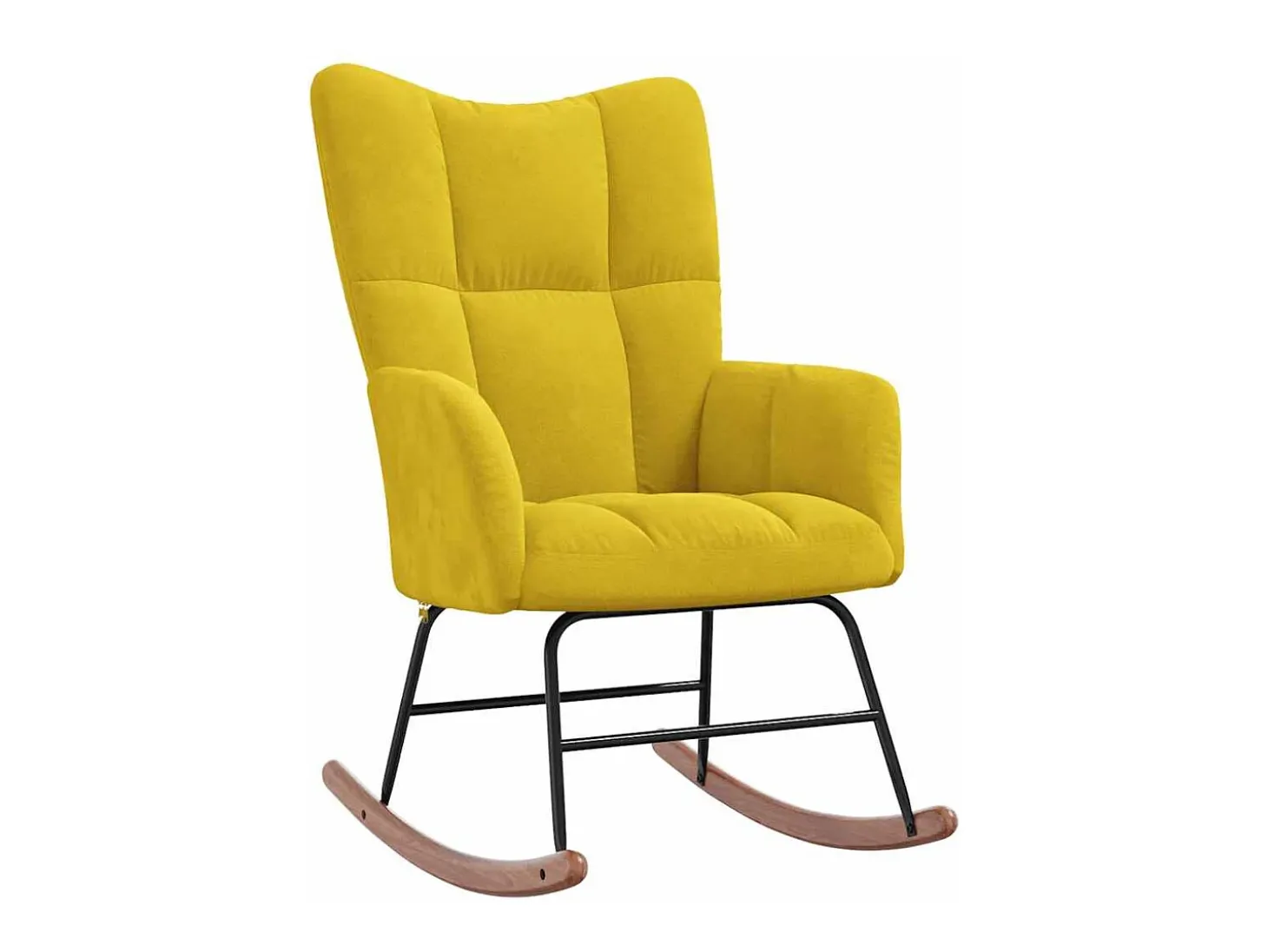 Mecedora con reposapiés Terciopelo amarillo mostaza