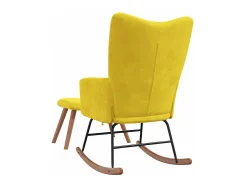 Mecedora con reposapiés Terciopelo amarillo mostaza