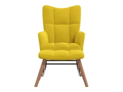 Mecedora con reposapiés Terciopelo amarillo mostaza