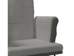 Mecedora con reposapiés Tela gris claro