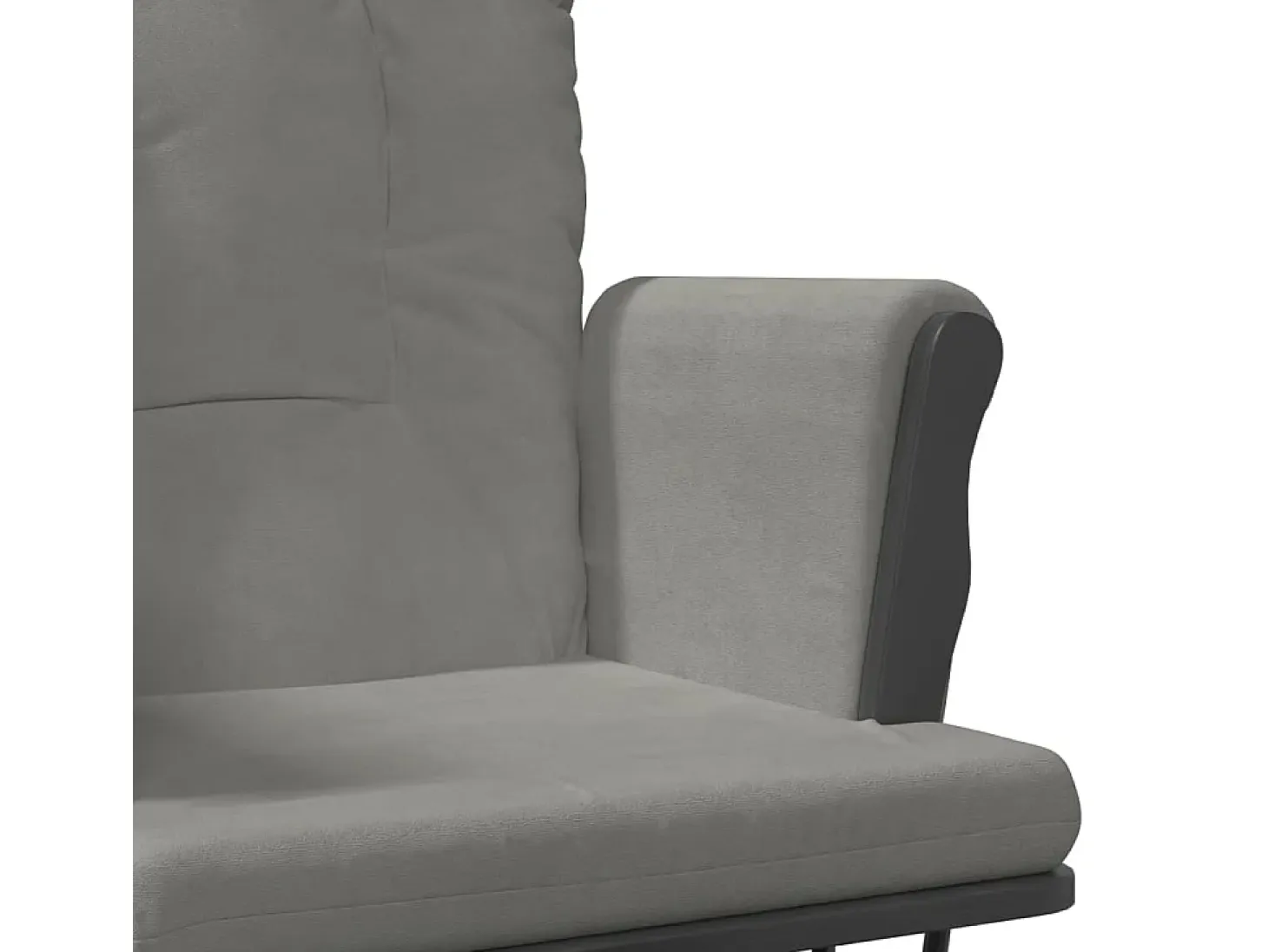 Mecedora con reposapiés Tela gris claro