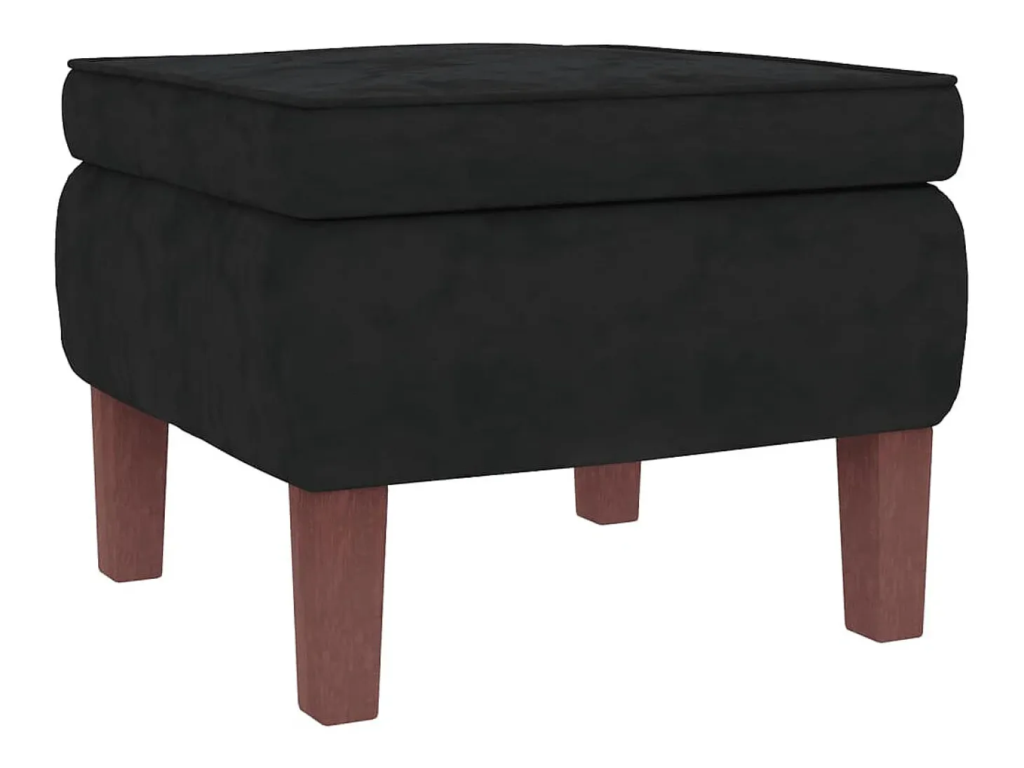 Mecedora con respaldo alto de terciopelo negro y madera maciza