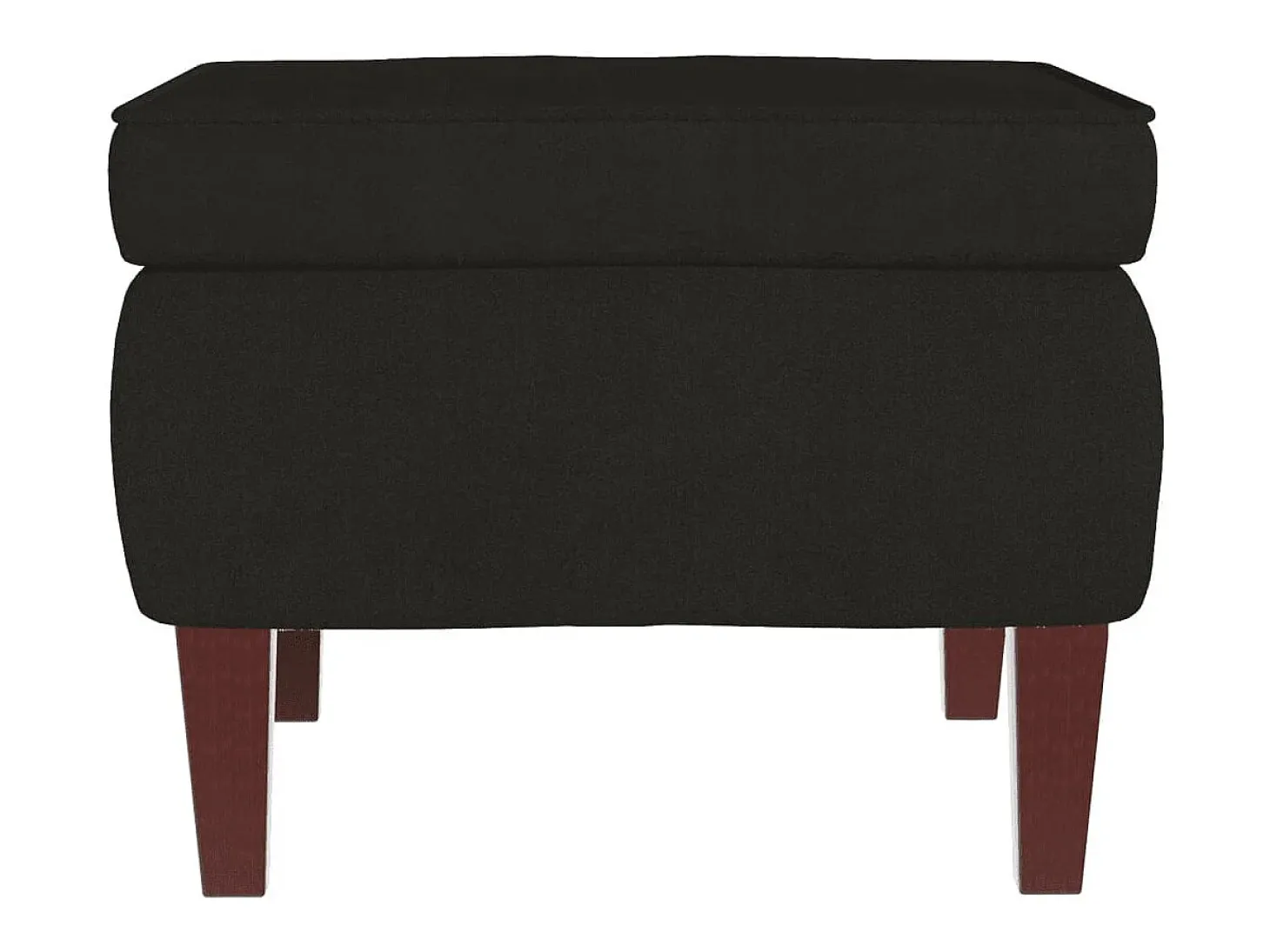 Mecedora con respaldo alto de terciopelo negro y madera maciza