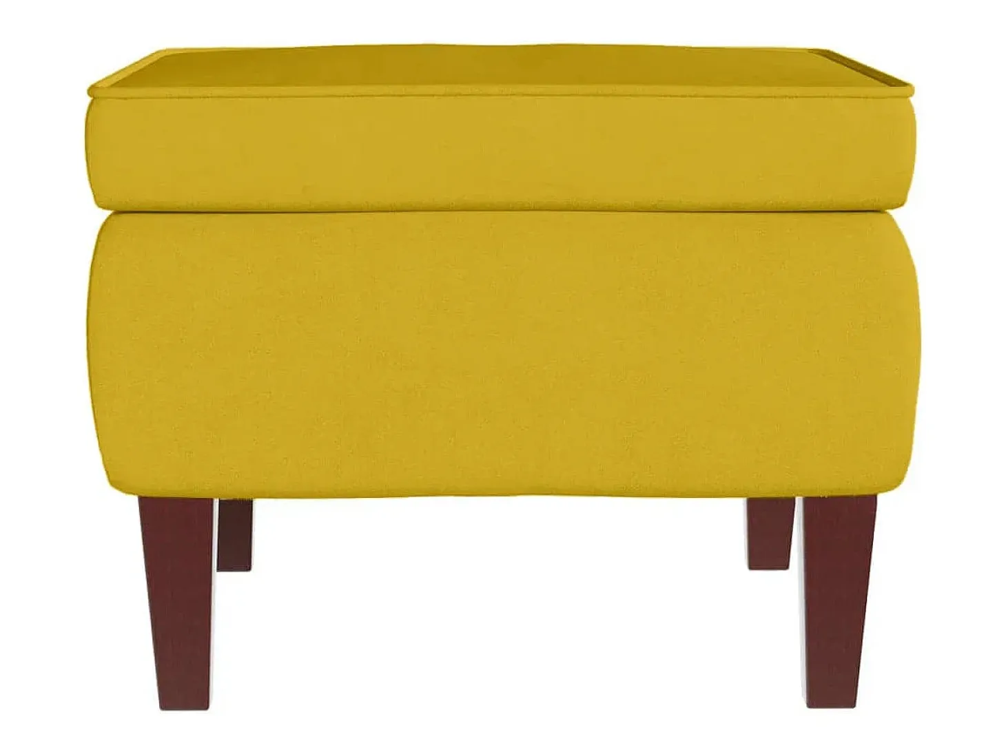 Mecedora con respaldo alto de terciopelo amarillo madera maciza