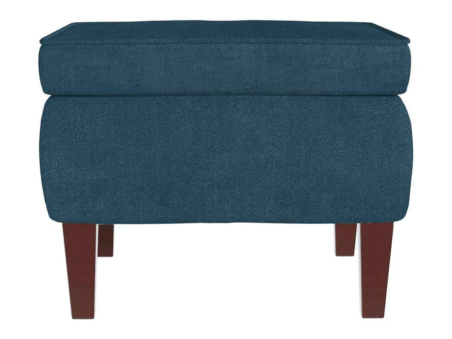 Mecedora con respaldo alto de terciopelo azul y madera maciza