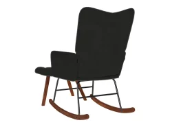 Mecedora con taburete de terciopelo negro