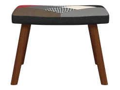 Mecedora con taburete tela patchwork