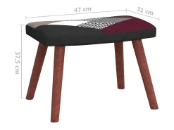 Mecedora con taburete tela patchwork