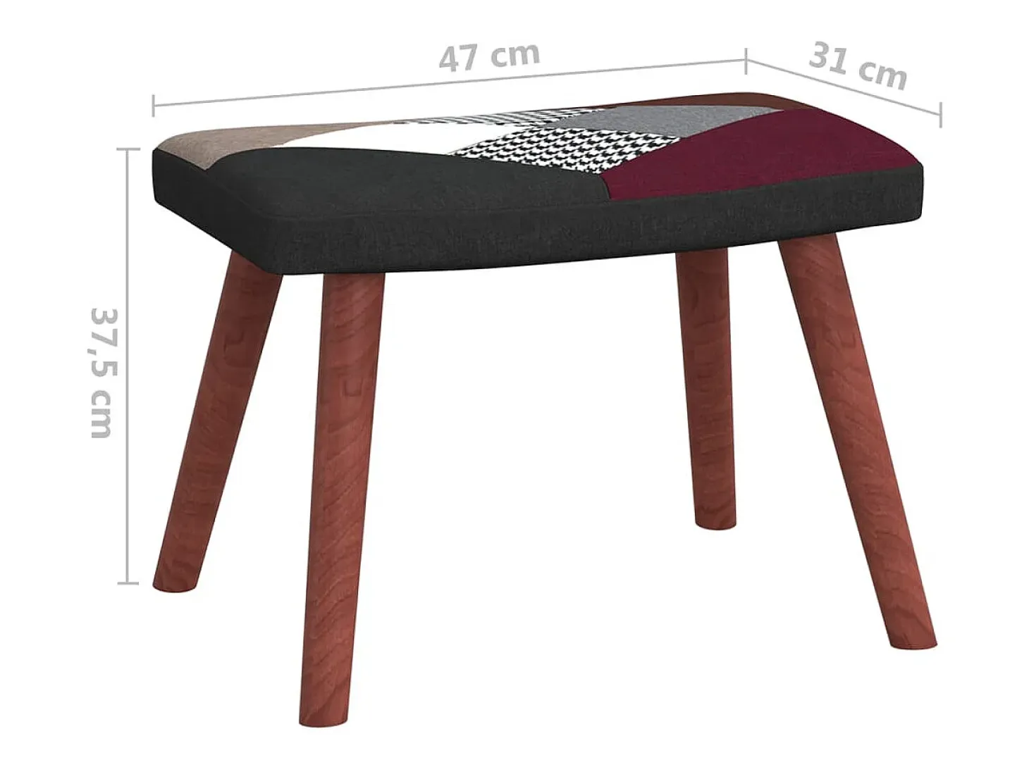 Mecedora con taburete tela patchwork