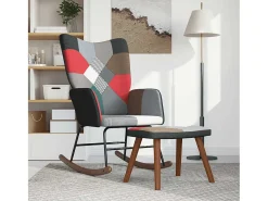 Mecedora con taburete Tela Patchwork