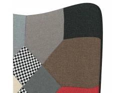 Mecedora con taburete Tela Patchwork