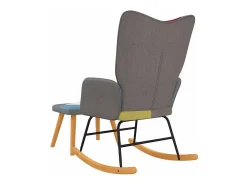 Mecedora con taburete Tela Patchwork