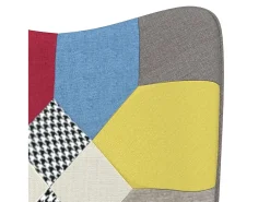 Mecedora con taburete Tela Patchwork