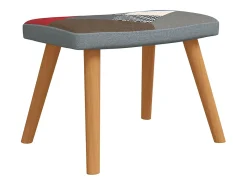 Mecedora con taburete Tela Patchwork