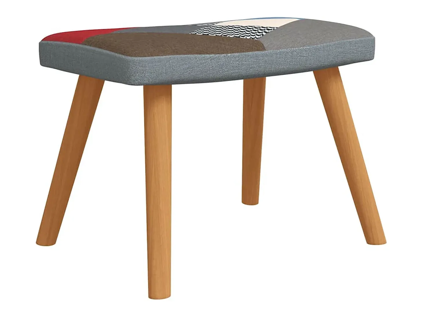 Mecedora con taburete Tela Patchwork