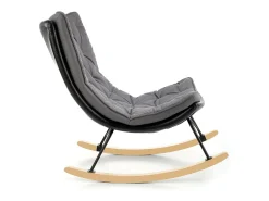 Mecedora de diseño con estructura de metal negro y madera maciza IMAGINE