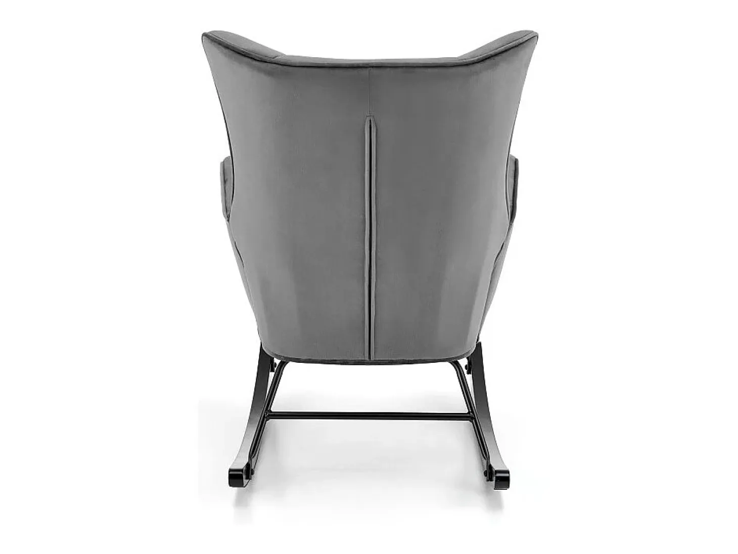 Mecedora de diseño en terciopelo gris con reposabrazos Market