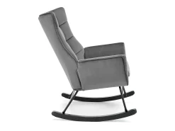 Mecedora de diseño en terciopelo gris con reposabrazos Market