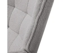 Mecedora de peluche de osito de peluche, sillón de lectura acolchado, respaldo a cuadros, gris claro