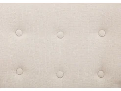 Mecedora de tela beige y botones decorativos en el respaldo ELMINA II