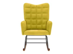 Mecedora de terciopelo amarillo