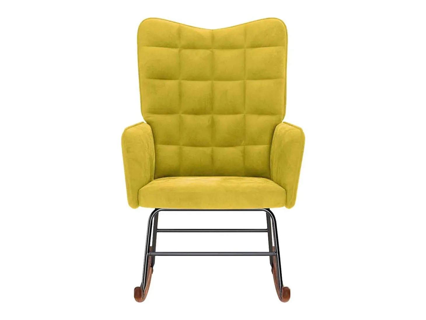 Mecedora de terciopelo amarillo