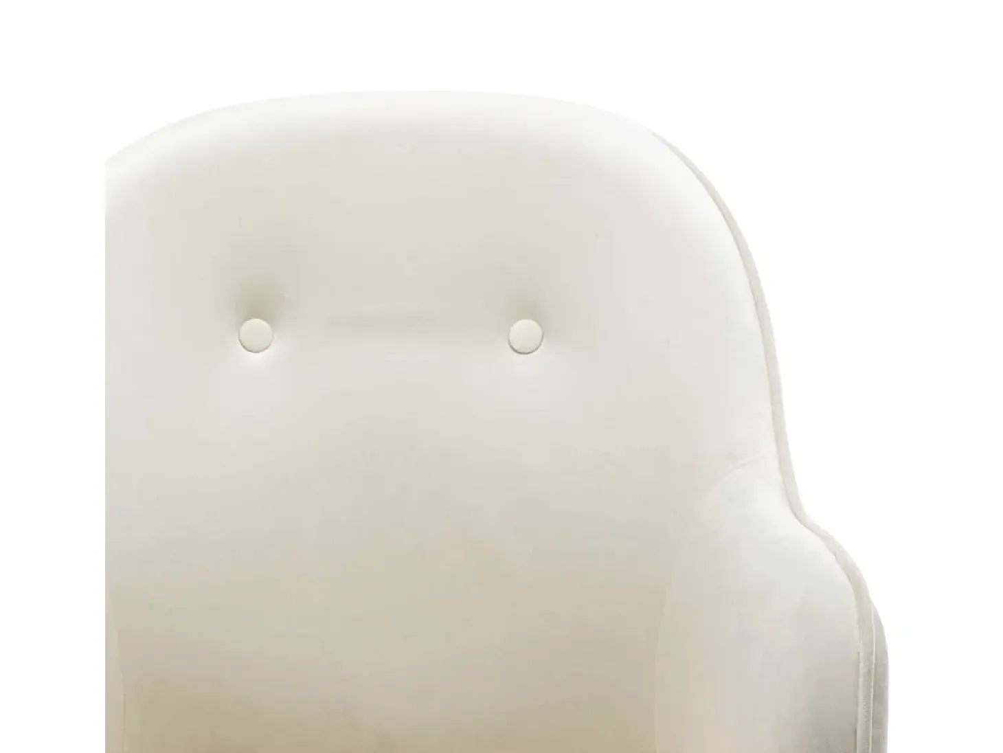 Mecedora de terciopelo blanco crema