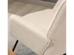 Mecedora de terciopelo bouclé beige, mecedora con reposabrazos
