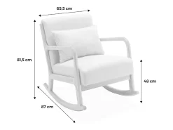 Mecedora estilo escandinavo de madera y tela beige