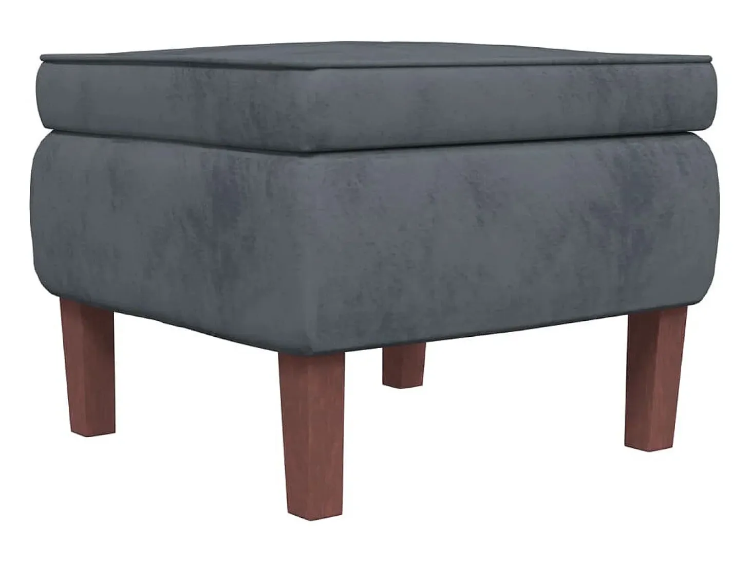 Mecedora orejera de terciopelo gris oscuro y madera maciza