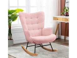 Mecedora para adultos - Mecedora ergonómica para exteriores - Para sala de estar - Jardín - Dormitorio - Rosa