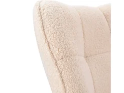 Mecedora, Silla de lactancia para bebé, Mecedora de tela Teddy, Patas de metal y madera maciza, Escandinava