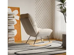 Mecedora tapizada con respaldo ajustable para sala de estar y dormitorio