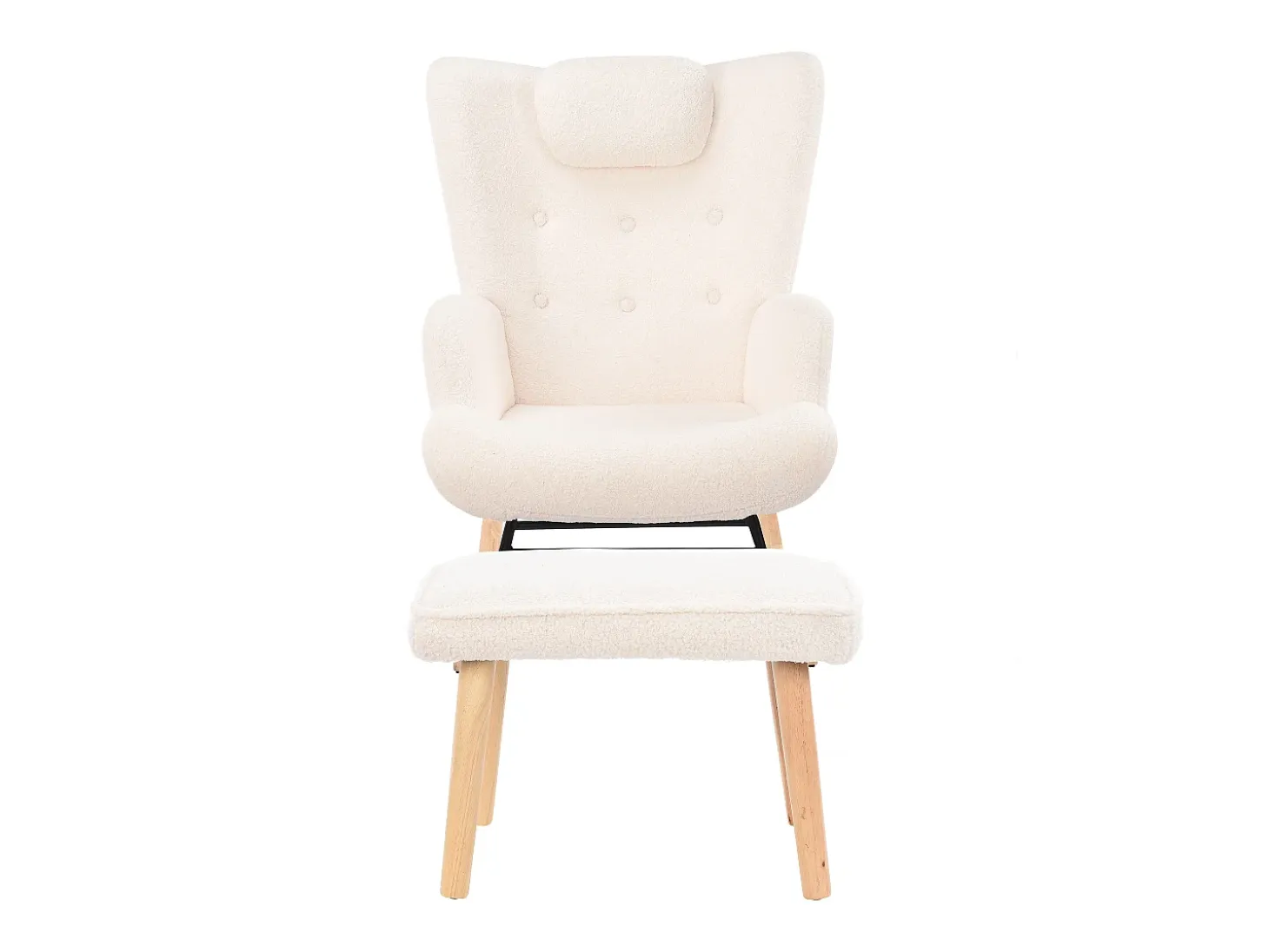 Mecedora Teddy, Chaise Longue con reposacabezas y reposapiés, 150 kg