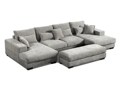 Mega Sofa Cama Chaise Longue Rinconera Kim 368cm, Gris