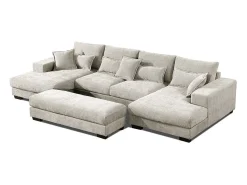 Mega Sofa Cama Chaise Longue Rinconera Kim 368cm, Beige