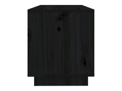 Megan Lynn Mueble de TV de madera maciza de pino negro 74x34x40 cm