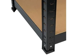 MegaPack 10 Estanterías Modulares Negras con 5 Baldas Ajustables 180x90x40cm 875Kg 7house