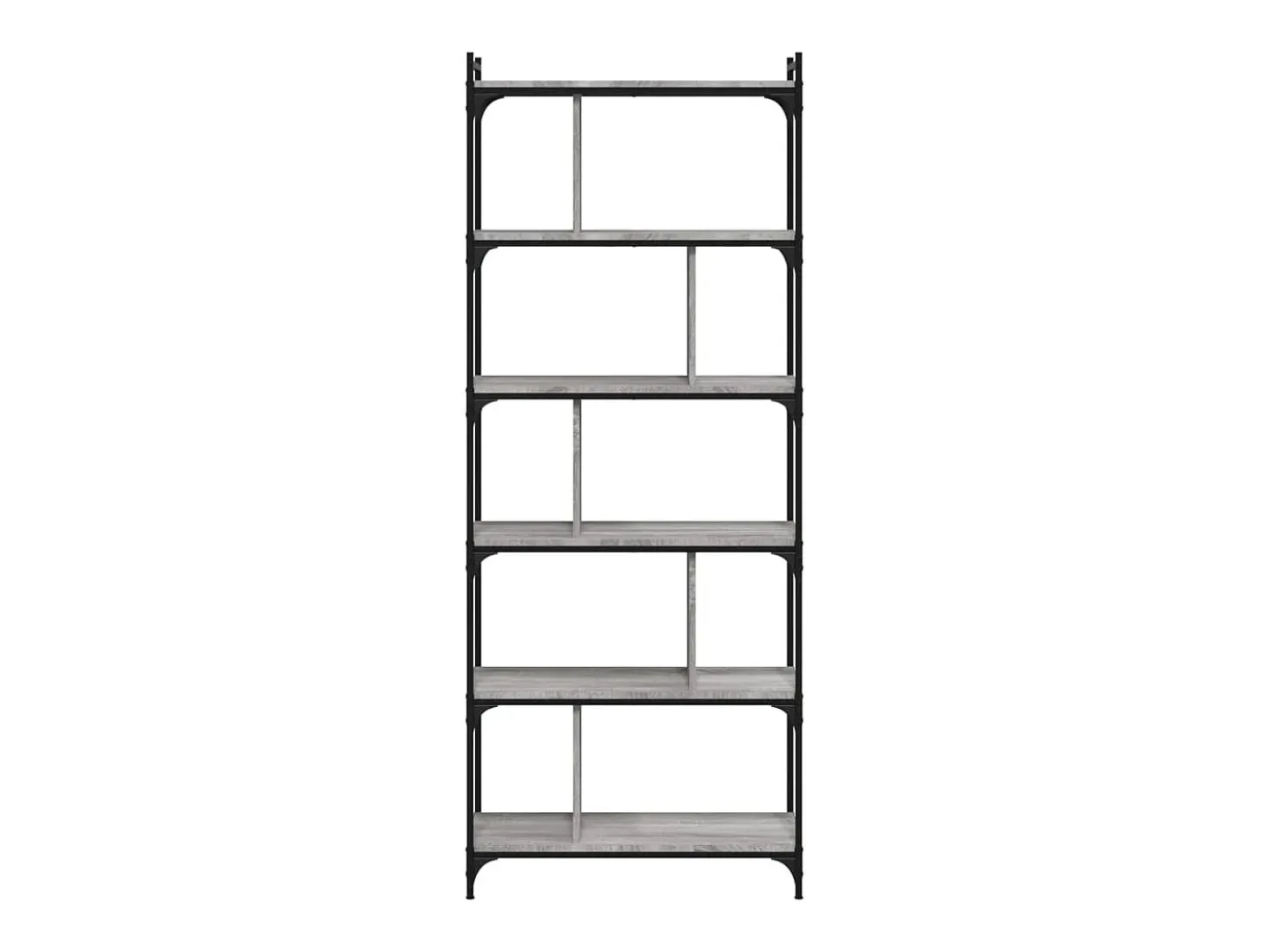 Merse Librería 6 estantes madera ingeniería gris Sonoma 76x32x192 cm
