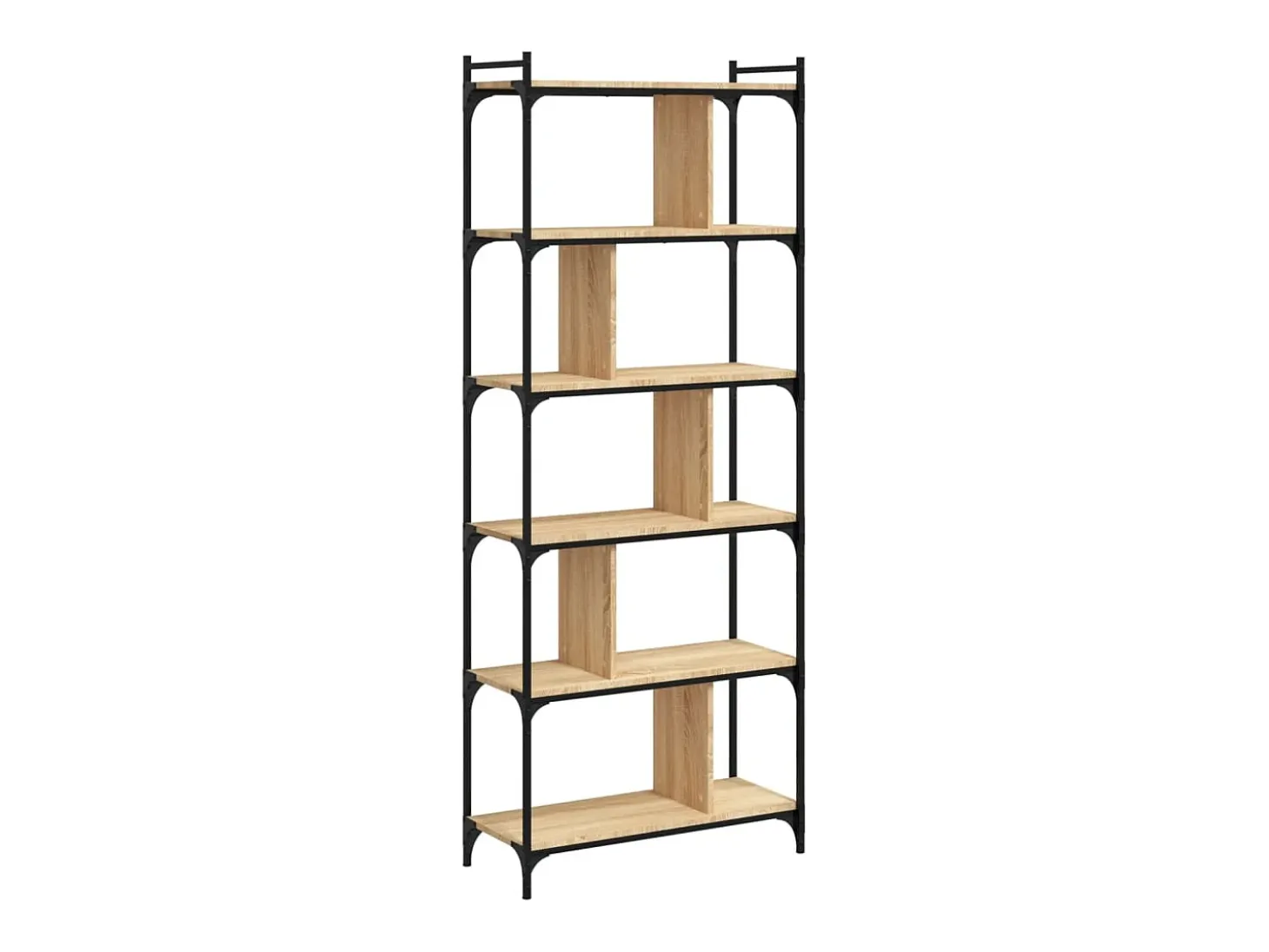 Merse Librería 6 estantes madera ingeniería roble Sonoma 76x32x192 cm