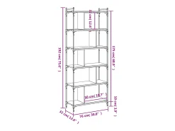 Merse Librería 6 estantes madera ingeniería roble Sonoma 76x32x192 cm
